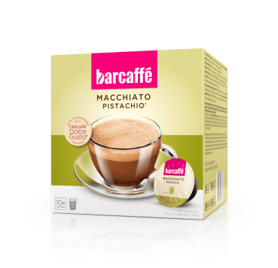 Barcaffè Macchiato Pistachio kapsule za kavu su kombinacija kremastog macchiata i bogatog okusa pistacia.