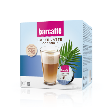 Barcaffè Caffe Latte Coconut kapsule za kavu donose savršen balans kave i mliječnih nota s aromom kokosa.